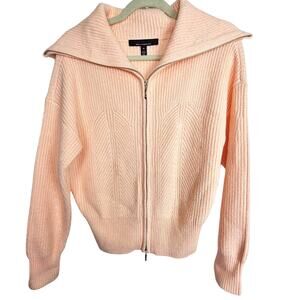 White House Black Market Womens Full Zip Cardigan Sweater Size M Preppy Classic